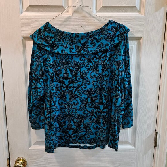 Women's Plus Size 3X - Blue & Black - Top - Picture 2 of 5